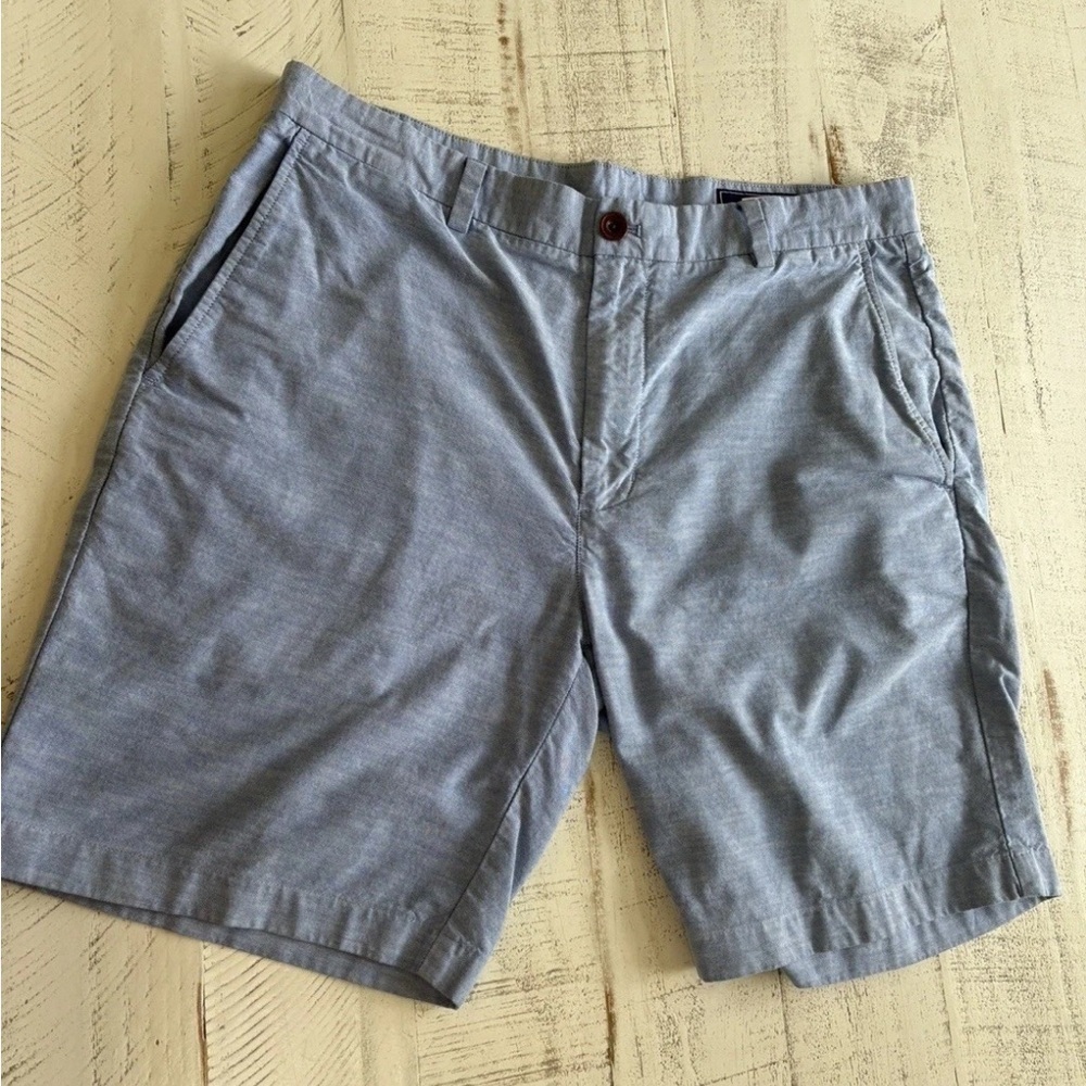 Vineyard Vines Men’s 100% Cotton Shorts Blue Size 35- Light Blue Textured Weave